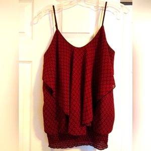22. Red Layered Tank Ruffle at Chest M